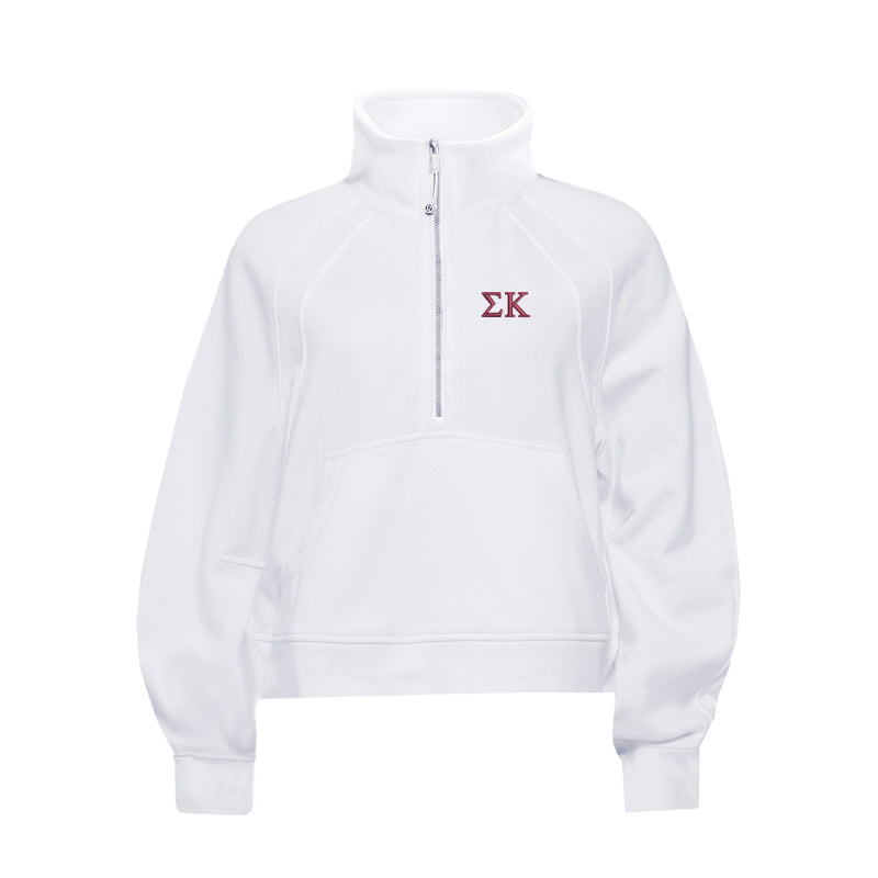 Sigma Kappa lululemon Scuba Oversized FUNNEL-Neck Half Zip - White