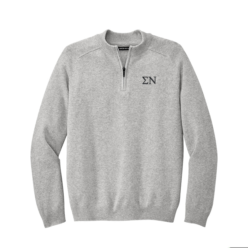 Sigma Nu 1/4-Zip Monogrammed Sweater