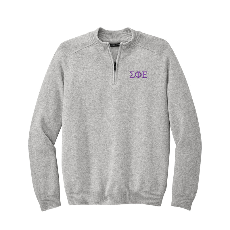 Sigma Phi Epsilon 1/4-Zip Monogrammed Sweater