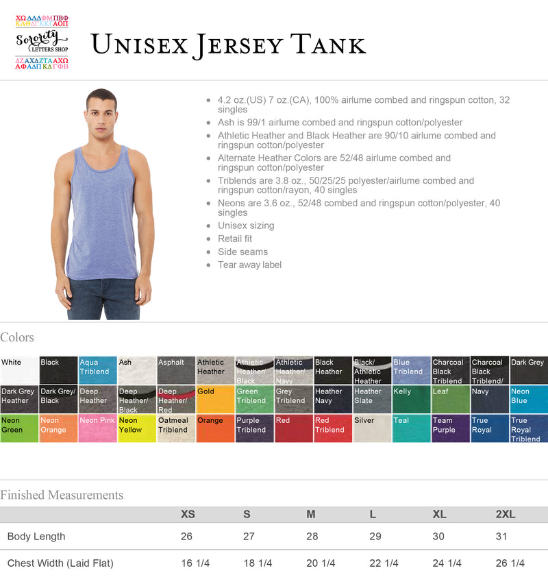 Delta Sigma Phi Fraternity Jersey Tank Top