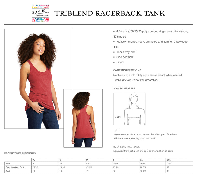 Kappa Beta Gamma Triblend Racerback Tank