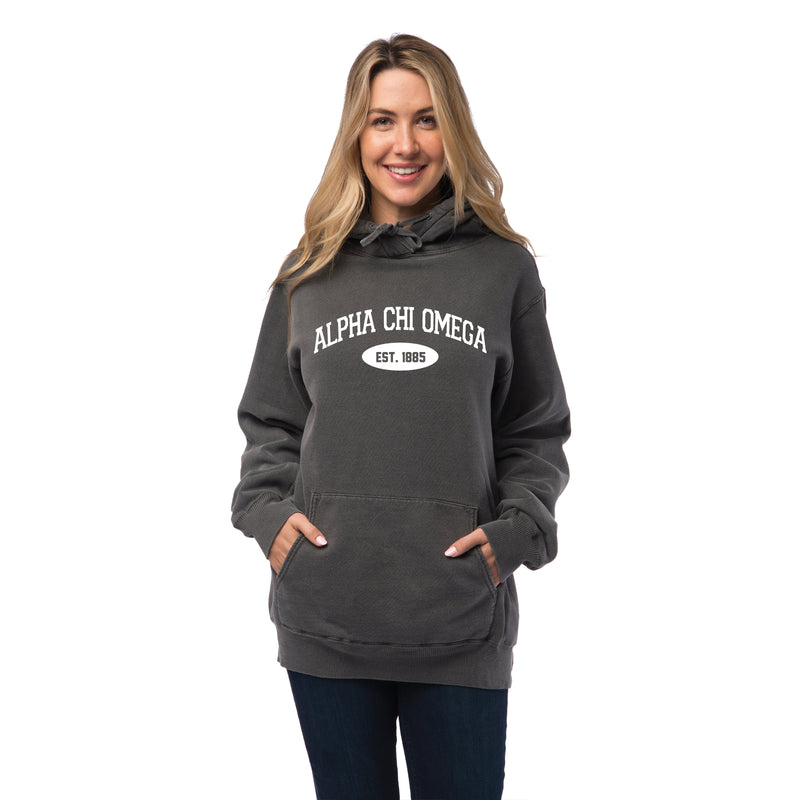 Alpha Chi Omega Hooded Pullover Vintage Sweatshirt