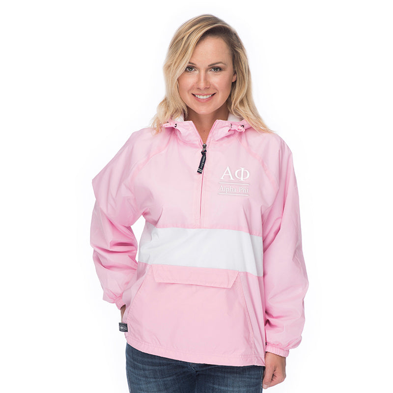 Alpha Phi Classic Striped Windbreaker - Lined