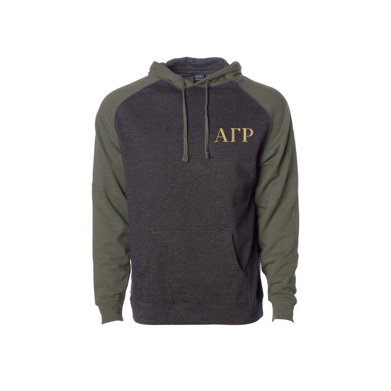 Alpha Gamma Rho Raglan Hooded Sweatshirt