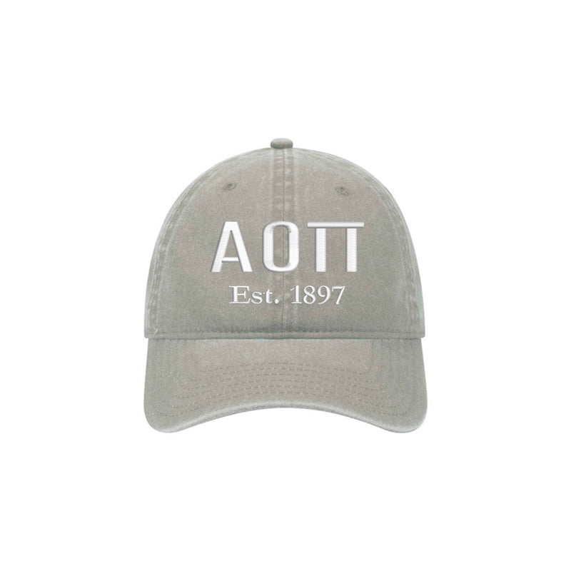 Alpha Omicron Pi Beach Washed Hat