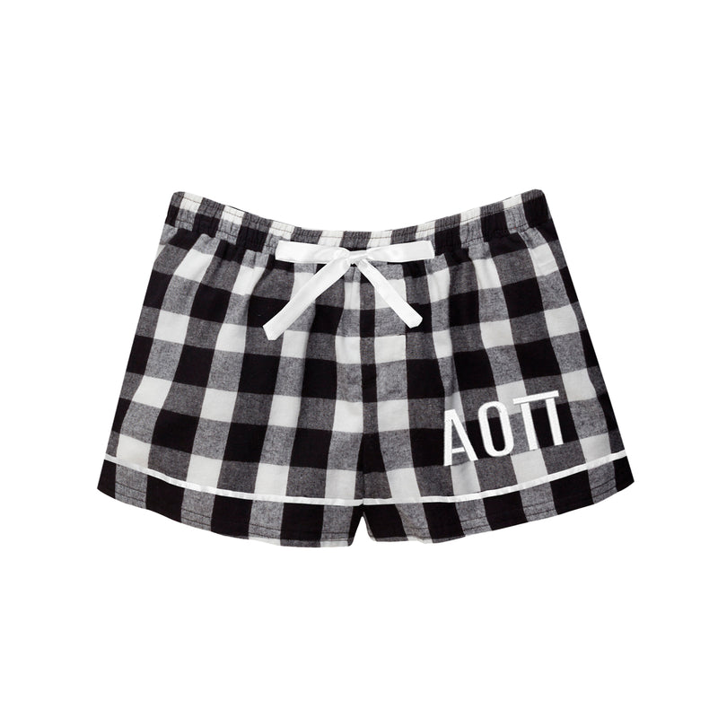 Alpha Omicron Pi Flannel Boxer Shorts