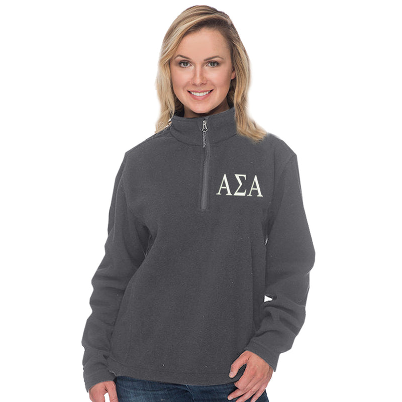 Alpha Sigma Alpha Quarter Zip Fleece Pullover