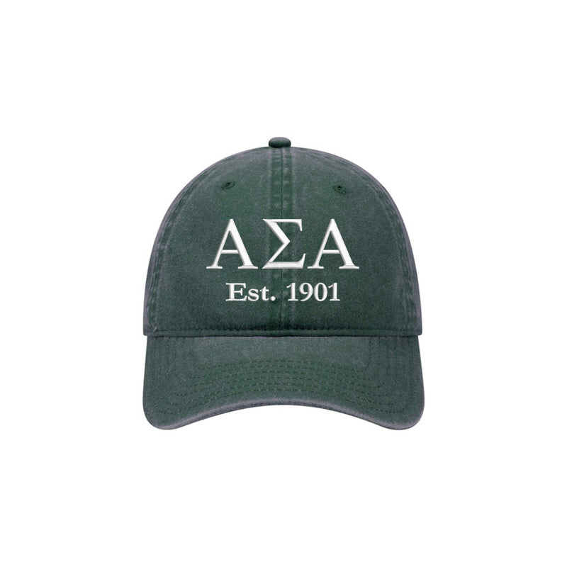 Alpha Sigma Alpha Beach Washed Hat