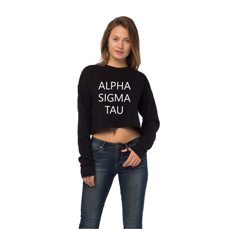 Alpha Sigma Tau Cropped Crew Fleece