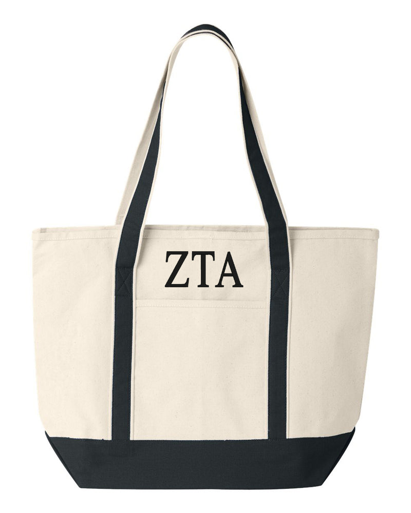 Zeta Tau Alpha Large Canvas Tote Bag