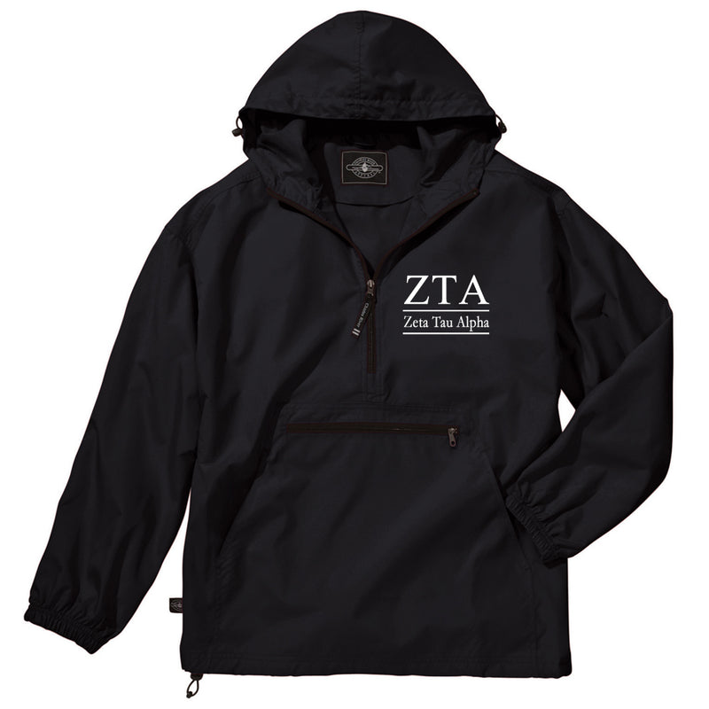 Zeta Tau Alpha Classic Solid Lightweight Pullover Windbreaker