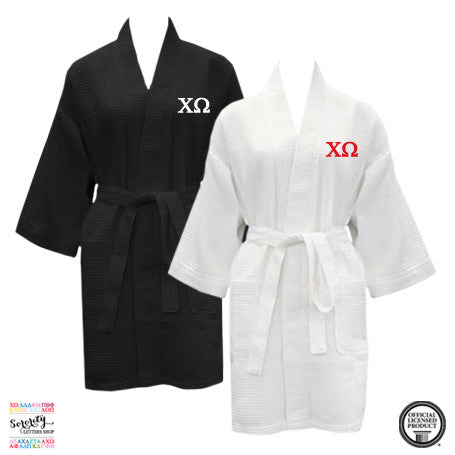 Chi Omega Waffle Weave Kimono Bathrobe