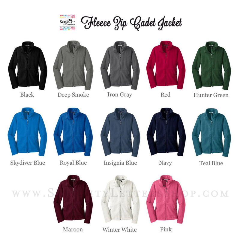 Delta Delta Delta Fleece Zip Cadet Jacket