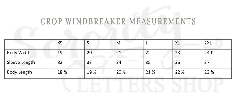 Phi Mu Crop Windbreaker