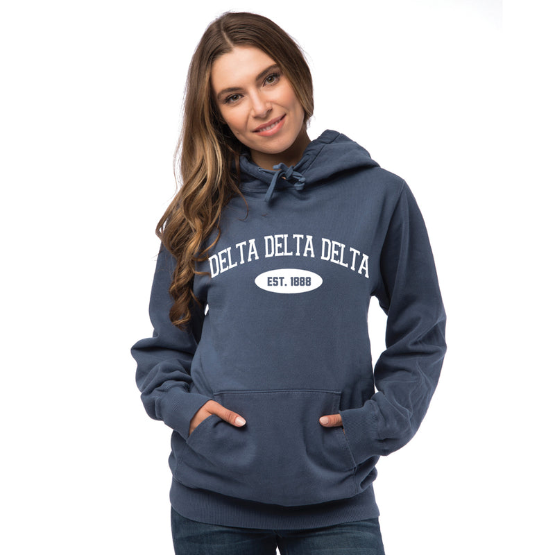 Delta Delta Delta Hooded Pullover Vintage Sweatshirt