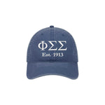 Phi Sigma Sigma Beach Washed Hat