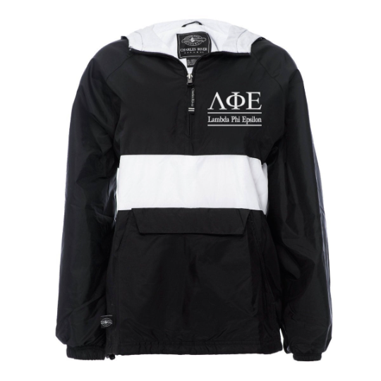 Lambda Phi Epsilon Rugby Striped Lined Windbreaker