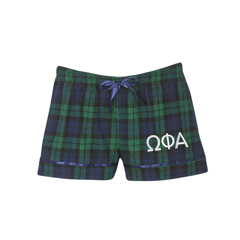 Omega Phi Alpha Flannel Boxer Shorts