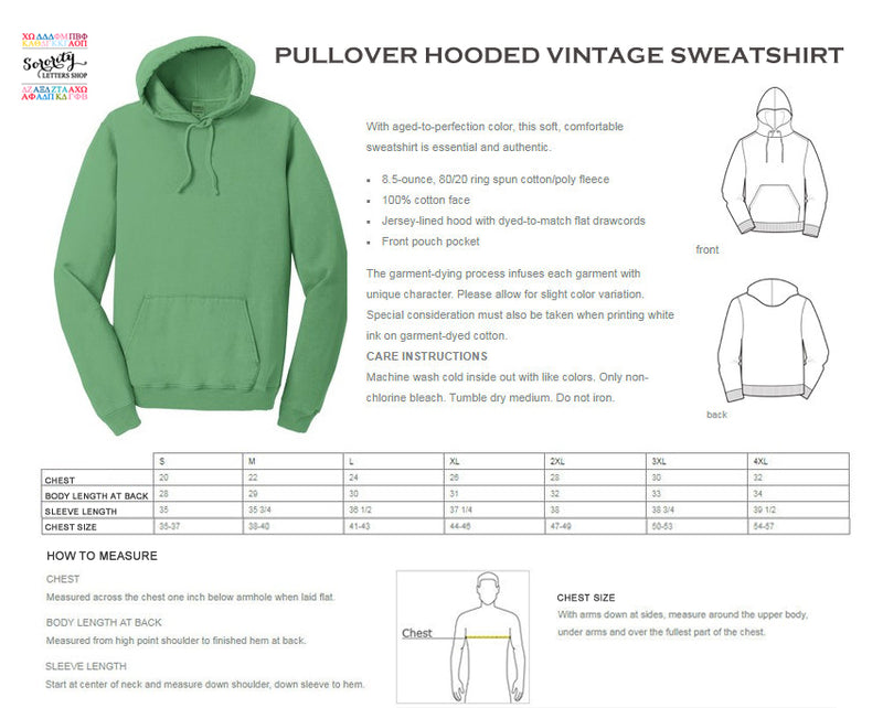 Phi Mu Hooded Pullover Vintage Sweatshirt