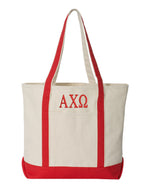 Alpha Chi Omega Large Canvas Tote Bag