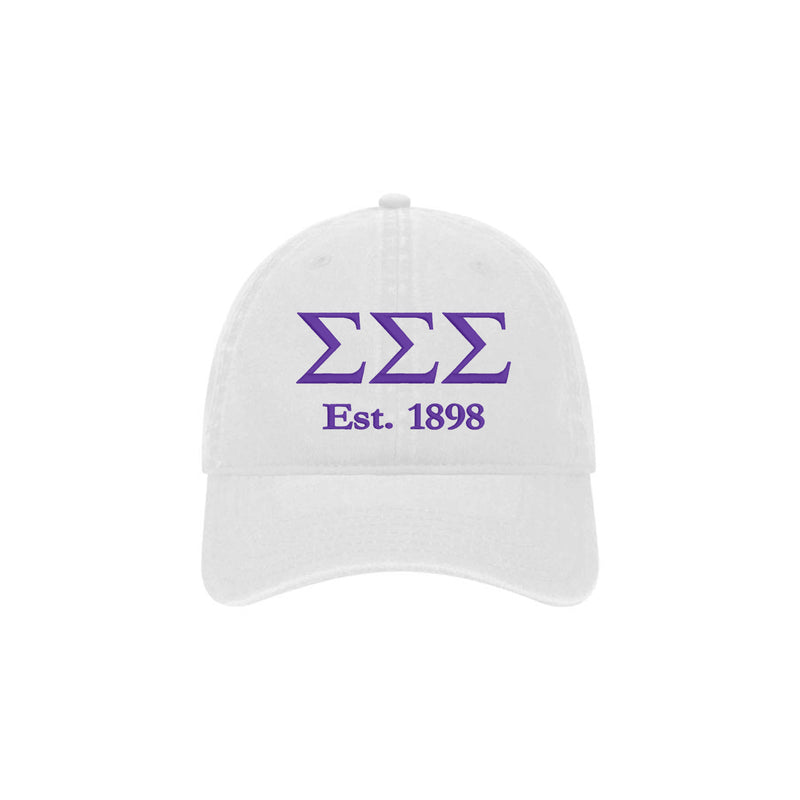 Sigma Sigma Sigma Beach Washed Hat