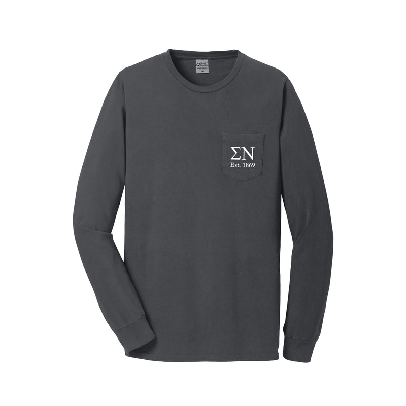 Sigma Nu Long Sleeve Pocket Tee