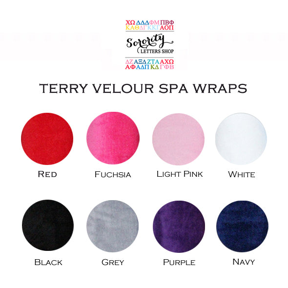 Zeta Tau Alpha Terry Velour Spa Wrap