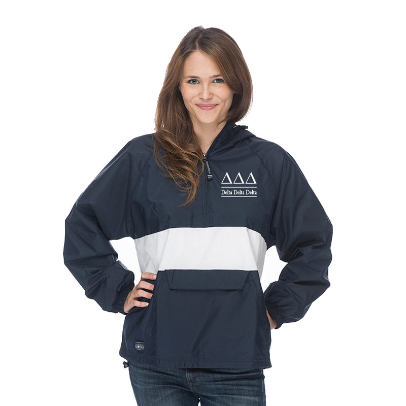 Delta Delta Delta Classic Striped Windbreaker - Lined