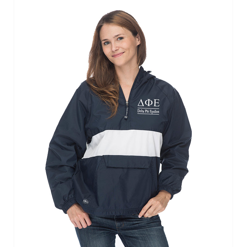 Delta Phi Epsilon Classic Striped Windbreaker - Lined