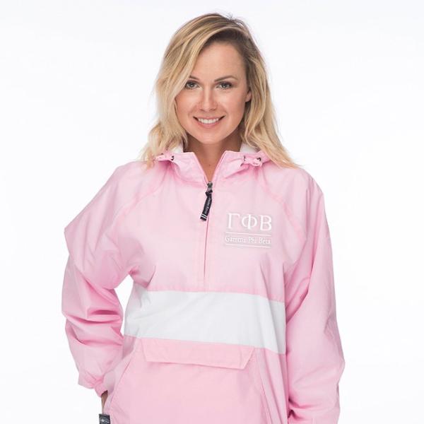 Gamma Phi Beta Classic Striped Windbreaker - Lined