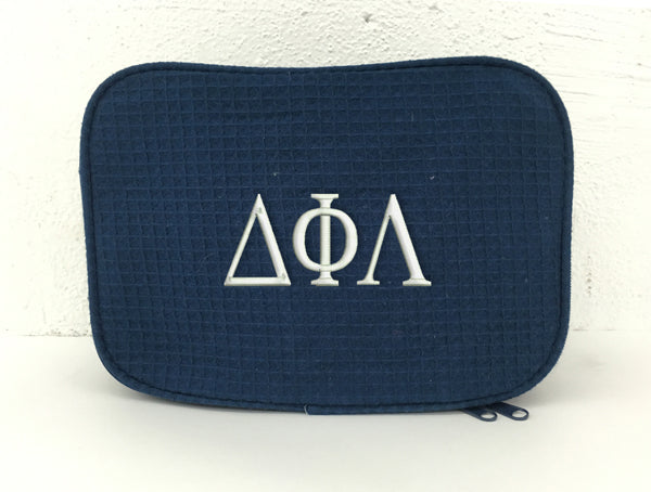 Delta Phi Lambda Waffle Weave Cosmetic Bag