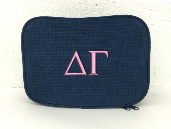 Delta Gamma Waffle Weave Cosmetic Bag