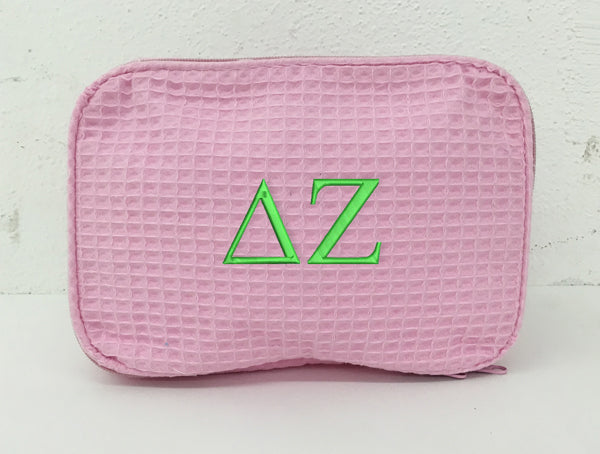 Delta Zeta Waffle Weave Cosmetic Bag
