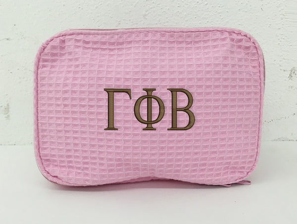 Gamma Phi Beta Waffle Weave Cosmetic Bag