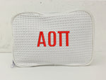 Alpha Omicron Pi Waffle Weave Cosmetic Bag