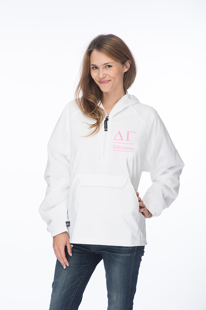 Delta Gamma Classic Solid Pullover Windbreaker - Lined