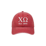 Chi Omega Beach Washed Hat