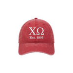 Chi Omega Beach Washed Hat