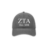 Zeta Tau Alpha Beach Washed Hat