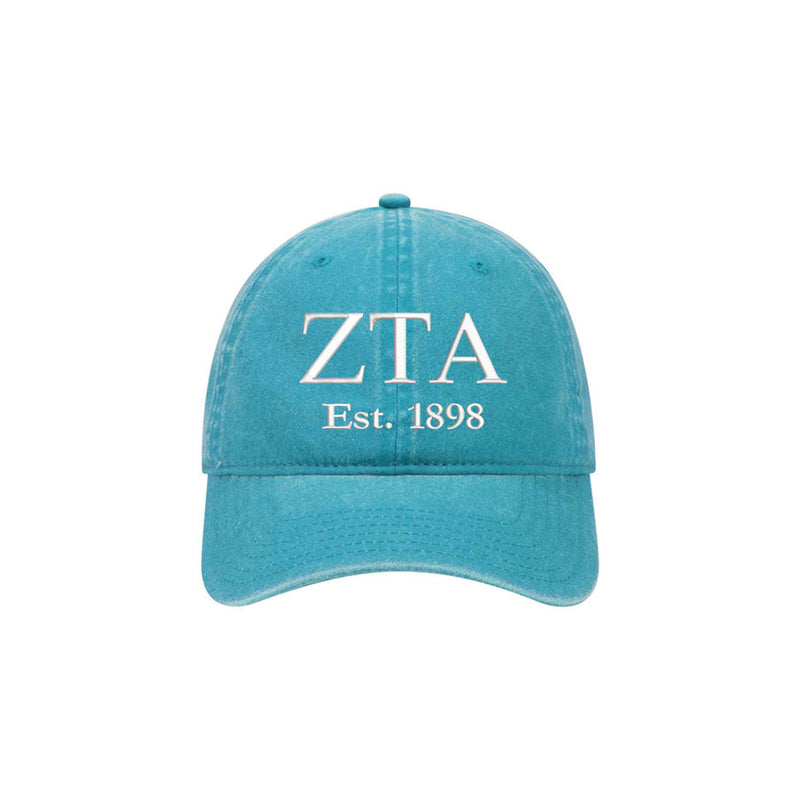 Zeta Tau Alpha Beach Washed Hat