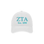 Zeta Tau Alpha Beach Washed Hat