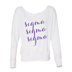 Sigma Sigma Sigma Off the Shoulder Flowy Shirt